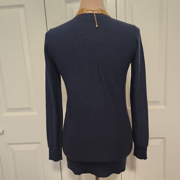 SEE BY CHOLE' Bow Pocket Navy Blue Cardigain - Picture 5 of 9